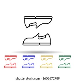 Shoes footwear multi color style icon. Simple thin line, outline vector of clothes icons for ui and ux, website or mobile application