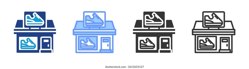 Shoes And Footwear Stores icon set multiple style collection