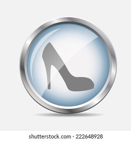 Shoes Glossy Icon Vector Illustration