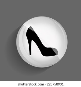 Shoes Glossy Icon Vector Illustration
