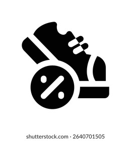 shoes glyph icon. Strong and solid vector icon for websites, mobile interfaces, presentations, and visual branding. High quality and easy to edit.