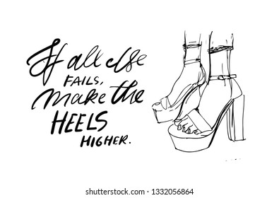 Shoes hand drawn illustration for your design: card, poster