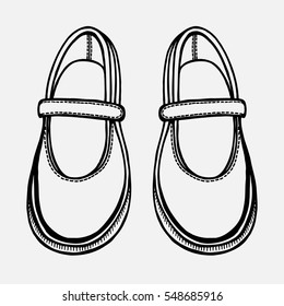 Shoes, hand-drawn in sketch style. Vector illustration