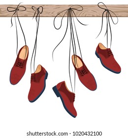shoes hang on the laces