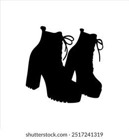 Shoes heel silhouette vector illustration on white background
