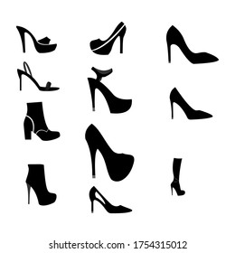 Shoes high heels silhouette collection for your design - Illustration