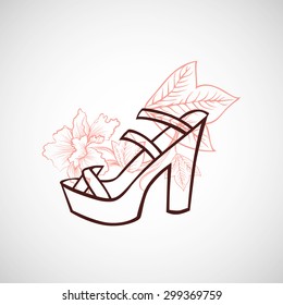 Shoes. High heels. Vector silhouette 