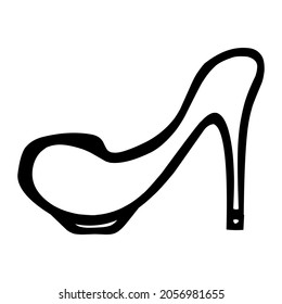 shoes high heels of wedding hand drawn illustration