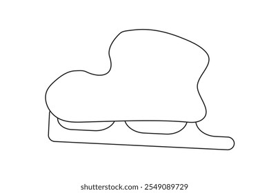 Shoes for ice skating. Drawing of skates.Vector graphics 