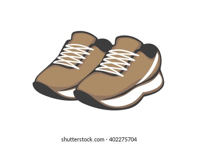 shoes. iced coffee and white sneakers. vector