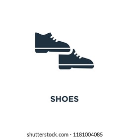 Shoes icon. Black filled vector illustration. Shoes symbol on white background. Can be used in web and mobile.
