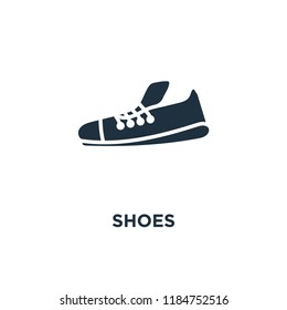 Shoes icon. Black filled vector illustration. Shoes symbol on white background. Can be used in web and mobile.