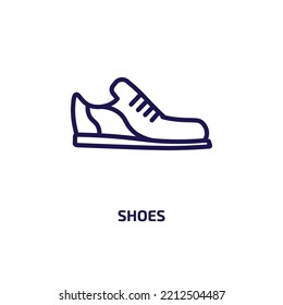 shoes icon from clothes collection. Thin linear shoes, sport, shoe outline icon isolated on white background. Line vector shoes sign, symbol for web and mobile