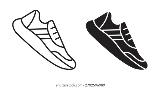 Icono de zapatos con trazo editable y paquete de Vector plano
