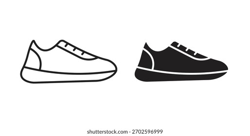 Ícone de sapatos com traçado editável e pacote de vetor plano