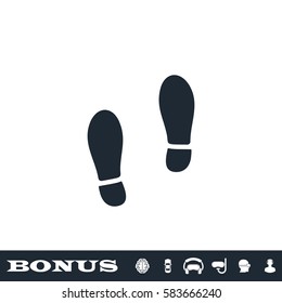 Shoes icon flat. Black pictogram on white background. Vector illustration symbol and bonus button