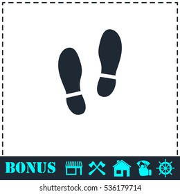 Shoes icon flat. Simple vector symbol and bonus icon