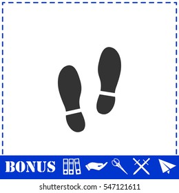 Shoes icon flat. Simple vector symbol and bonus icon