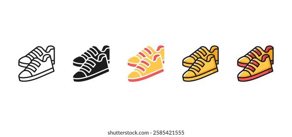 Shoes icon in flat vector style. Simple and modern footwear vector illustration for education, student supplies, uniform, sneakers, and school essentials design.