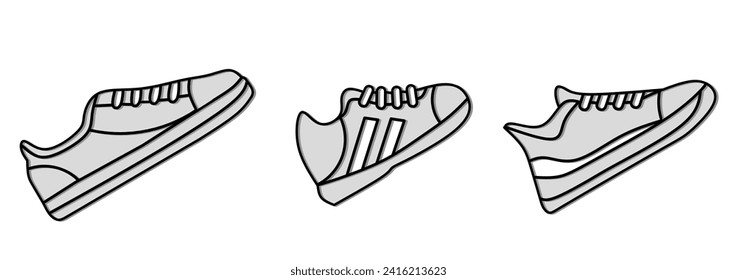 Diseño vectorial de ilustración de icono de zapatos. Icono vector de material.
