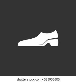 Shoes icon isolated on black background. Shoes vector logo. Flat design style. Modern vector pictogram for web graphics - stock vector