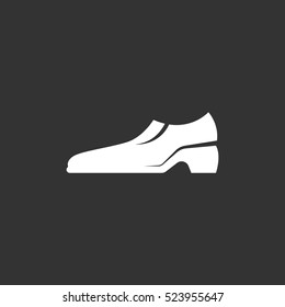 Shoes icon isolated on black background. Shoes vector logo. Flat design style. Modern vector pictogram for web graphics - stock vector