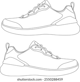 shoes icon isolated Running shoes line and glyph icon, sneakers in different styles, Flat Vector Silhouette Shoes or Sneakers Icon Set Isolated