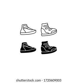 shoes icon isolated sign symbol vector illustration - high quality black style vector icons. Suitable for logo, web, UI, mobile app. Vector graphics.