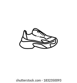 Shoes icon. Line art flat vector illustration stylish fashion icon with white background.