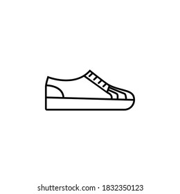 Shoes icon. Line art flat vector illustration stylish fashion icon with white background.