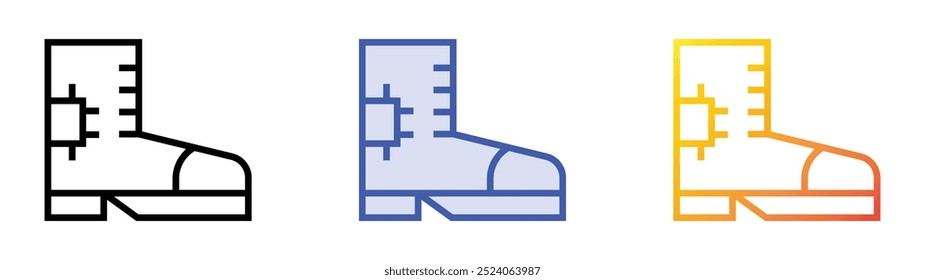 shoes icon. Linear, Blue Fill and Gradient Style Design Isolated On White Background