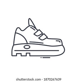 Shoes icon, linear isolated illustration, thin line vector, web design sign, outline concept symbol with editable stroke on white background.