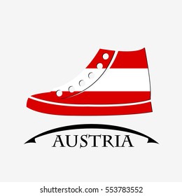 shoes icon made from the flag of Austria