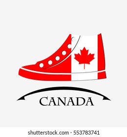 shoes icon made from the flag of Canada