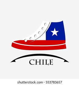 shoes icon made from the flag of Chile