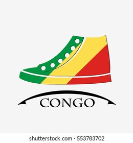 shoes icon made from the flag of Congo