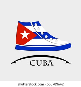 shoes icon made from the flag of Cuba