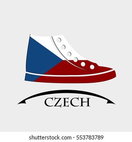 shoes icon made from the flag of Czech