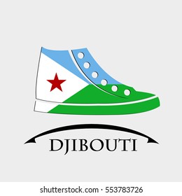 shoes icon made from the flag of Djibouti