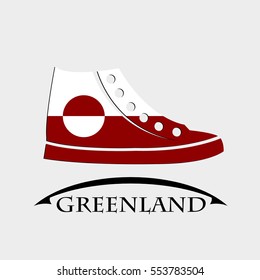 shoes icon made from the flag of Greenland