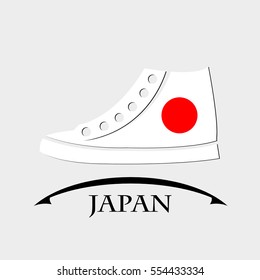 shoes icon made from the flag of Japan