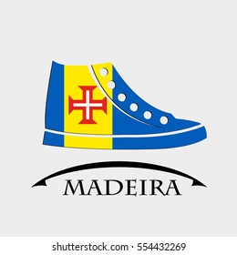 shoes icon made from the flag of Madeira