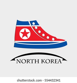 shoes icon made from the flag of North Korea