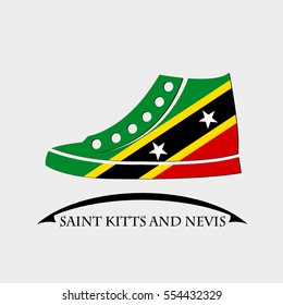 shoes icon made from the flag of Saint Kitts and Nevis