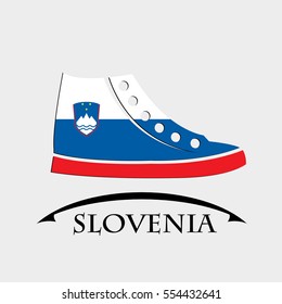 shoes icon made from the flag of Slovenia