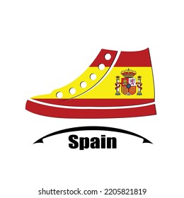 shoes icon made from the flag of Spain
