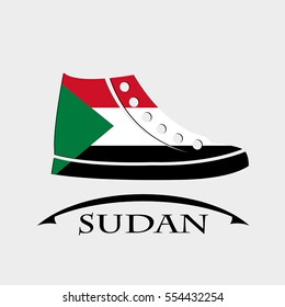 shoes icon made from the flag of Sudan