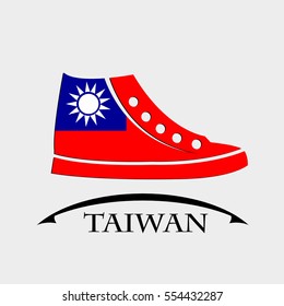 shoes icon made from the flag of Taiwan