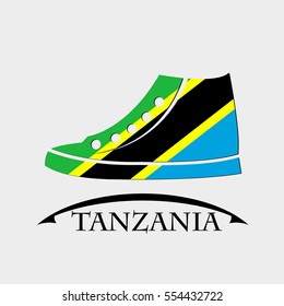 shoes icon made from the flag of Tanzania
