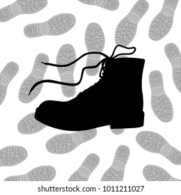 shoes icon on the background of soles